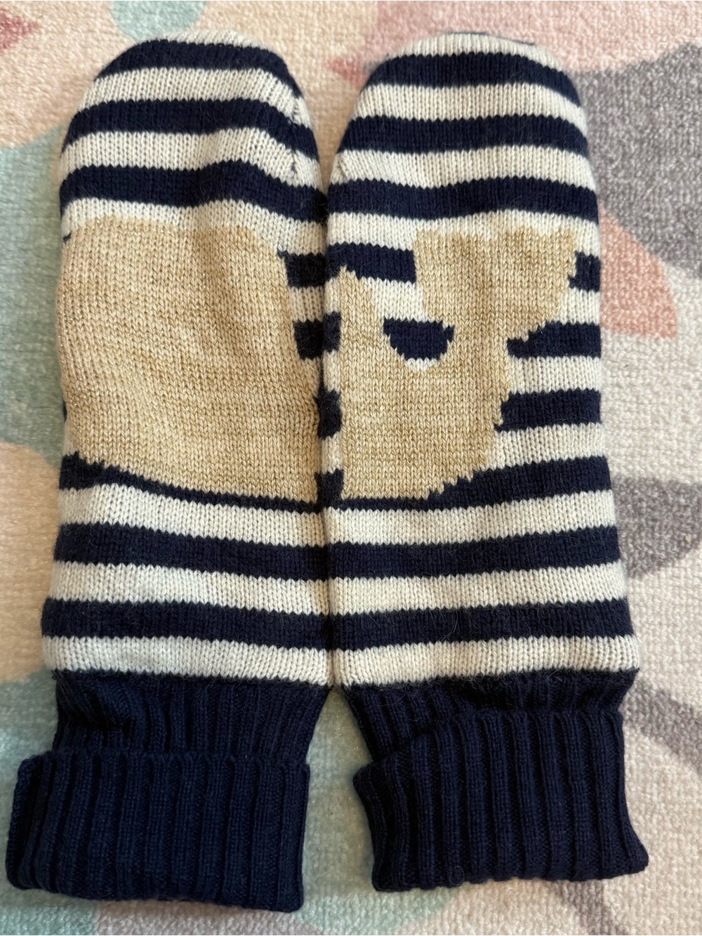 Vineyard Vines Whale Mittens - Navy and White Striped